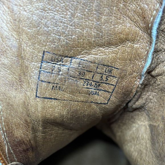 PLDM Palladium Leather Ankle Boots Womens 7.5 Stony CSR Heel Brown Booties Braid - Picture 10 of 14